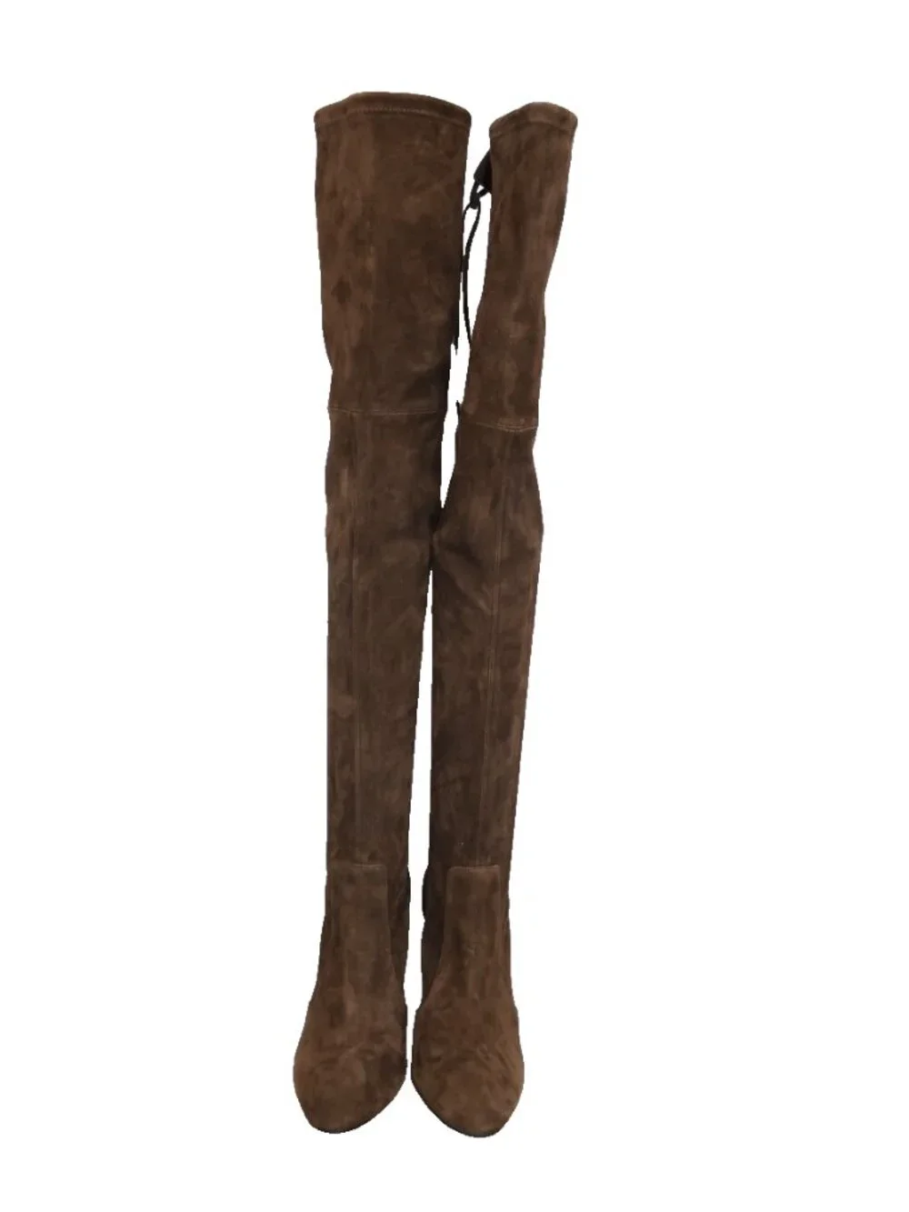 $1100 STUART WEITZMAN VIDALAND OVER THE KNEE BROWN SUEDE CHUNKY HEEL 8.5 (PD17)